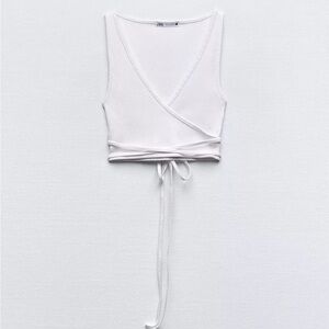 Zara women tied ribbed top